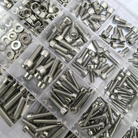 Resim 880 adet Paslanmaz Çelik Somun ve Civata Assorti Kiti - M2, M3, M4, M5 Hex Somunlar, Somunlar, Düz Yıkayıcılar içerir - Dayanıklı, Koroziyona Dayanıklı, Pratik Kılıfında Düzenli!! 