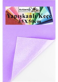 Resim Yapışkanlı Keçe 35x50 Cm 1 Adet 2.0 Mm Kendinden Yapışkanlı Renkli Hobi Keçesi Elişi Keçe Kumaşı Anasınıfı Kreş Etkinlik Lila 