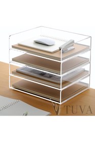 Resim TUVA REKLAM TUVA - 4 Kat Raflı Sade Şık Fonksiyonel Dergilik Kitap Zarf Dosya Düzenleyici Organizer | Ev Ofis 