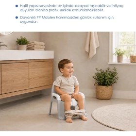 Resim Babyjem Afacan Lazımlık Ergonomik Tuvalet Eğitimi Yardımcısı Soft Gri 