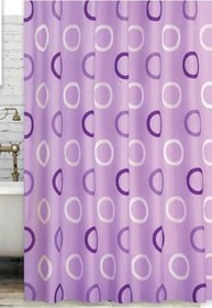 Resim Banyo Perdesi 2x120x200 Çift Kanat Duş Perdesi Halka Hediyeli Duşakabin Perdesi 5033 Lilla 