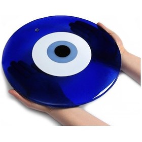 Resim Dev Cam Nazarlık Nazar Boncuğu Lüks Kalite 30cm Çap El Işi Dekora 
