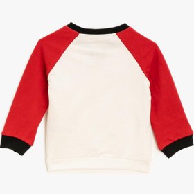 Resim Erkek Bebek 1001 Dalmaçyalı Lisanslı Baskılı Bisiklet Yaka Pamuklu Sweatshirt 