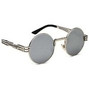 Resim Prestigegoods Yeni Yuvarlak Retro Güneş Gözlüğü - Gümüş Çerçeve, Çok Renkli Cam Çok Renkli 