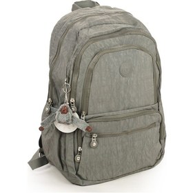 Resim İmaks 571 Krinkıl / Klinkır Su Geçirmez Hafif Çok Gözlü Spor, Seyahat, Okul, Laptop Sırt Çantası Gri 1g Gri 
