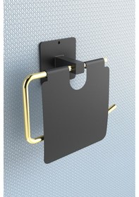 Resim Karteya Yapışkanlı Kapaklı Paslanmaz Gold Tuvalet Kağıdı Tutacağı/tuvalet Wc Kağıtlık Gold 