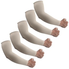 Resim Upf50+sun Uv Korumalı Soğutma Kovanları, 5 Çift Kompresyon Kovanı Kol Dövme Örtüsü Fg2025031702263 Bej 