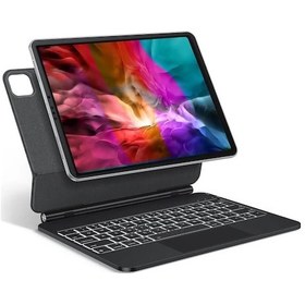 Resim Apple Uyumlu iPad Pro 12.9 5. Nesil 6. Nesil Klavye Magic Keyboard Touchpad Q Akıllı Klavyeli Kılıf -ışıklı 