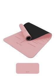 Resim Gymo Sembol Hizalamalı 6mm TPE Yoga Matı Pilates Minderi Diz Dirsek Koruyucu Matlı Set Scarlet 