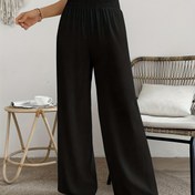 Resim Kadınlar için Şık Yüksek Bel Geniş Paça Pantolon - Zeytin Yeşili, Rahat ve Konforlu Elastik Bel Bandı ile, Makinede Yıkanabilir, İlkbahar/Yaz/Sonbahar için Mükemmel, Polyester Karışımı, Gevşek Kesim Tasarım, Çok Yönlü Giyim | Rahat Oturan Pantolon | Polyester Spandex Karışımı 