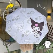 Resim Sanrio Kuromi Yeni Karikatür Manuel Katlanır Güneşlik Şemsiye 