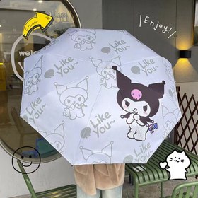 Resim Sanrio Kuromi Yeni Karikatür Manuel Katlanır Güneşlik Şemsiye 
