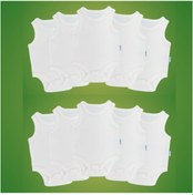 Resim Novibaby 10'lu 6-9 Ay Bebek Atlet Body Zıbın Beyaz Çıtçıtlı 100% Pamuk Beyaz 