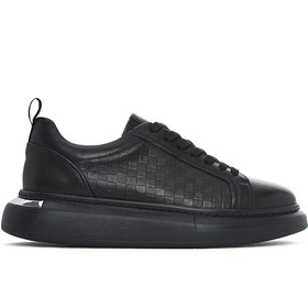 Resim Derimod Erkek Siyah Bağcıklı Kalın Tabanlı Deri Sneaker 25SFD641418 