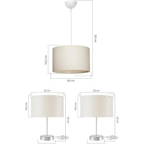 Resim Ela Yatak Odası Set - Krem Sarkıt 2 Krom Abajur 