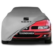 Resim ULTRASHOP Seat Leon 1 (1996 - 2006) Gri Kumaş Araba Branda Logolu Kumaş Araba Brandası Penye Oto Branda 