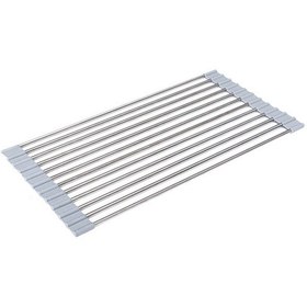 Resim Mutfak Rafı Lavabo Kase Katlanır Su Filtreleri 42x22cm Gri 