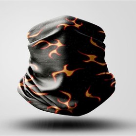 Resim Alev Motorcu Bandana Maske Outdoor Boyunluk Unisex Siyah 