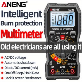 Resim ANENG SZ06 2000 Sayım Akıllı Dijital Multimetre AC/DC Voltaj Ölçer DC Akım Ohm Test Cihazı Elektrik Aletleri Ölçüm Aracı 