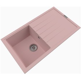 Resim Polex Cristalüx Granit Evye P-03 Pembe Tezgah Altı Ve Tezgah Üstü Mutfak Evyesi 85x49.5 CM 