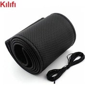 Resim Çarşıhan Deri Direksiyon Kılıfı Kokusuz Dikmeli - Siyah 