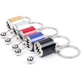 Resim Tkçyt Hareketli Araba Vites Anahtarlık Altı Hız Manuel Vites Dişli Shifter Topuzu Metal Anahtar 