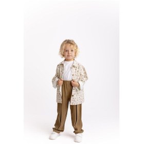 Resim Oliven The Kid Unisex Paça Ve Belden Kapalı A Pile Keten Pantolon Caramel Caramel Kahverengi 