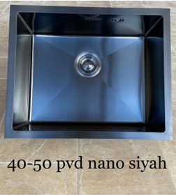 Resim DYSNOX Dys-nox 40x50 Siyah Nano Kaplamalı Dışı Ses Yalıtımlı Evye 