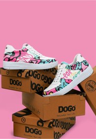 Resim Dogo Kadın Vegan Deri Beyaz Sneakers - Pop The Art Tasarım 