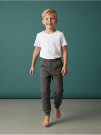 Resim Zekids Erkek Çocuk İçi Şardonlu Kalın Eşofman Alt-16658 Füme 
