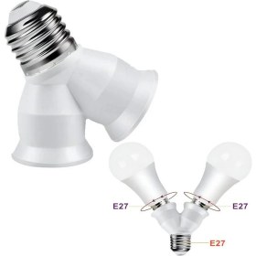 Resim E27 Duy Çoğaltıcı (Tek Duydan Çift E27 Lamba Bağlantısı) 