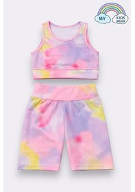 Resim My Kids Wear Kız Çocuk Çok Amaçlı Batik Desenli Mayo & Spor Takımı 12432 Beyaz - Turuncu 