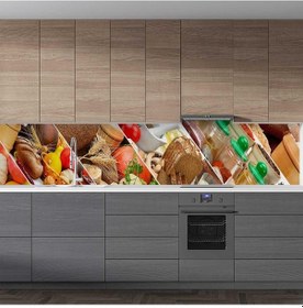 Resim Mutfak Tezgah Arası Folyo Fayans Kaplama Folyosu Sağlıklı Yaşam 