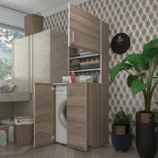 Resim Kenzlife çamaşır makinesi dolabı kasparov crd 180*066*55-20 banyo kapaklı arkalıksız 