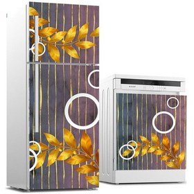 Resim Buzdolabı Ve Bulaşık Makinası Beyaz Eşya Sticker Kaplama Altın Ya 