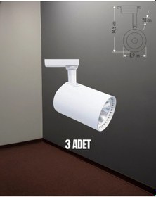 Resim Cata Babil Ray Spot Set 3 Adet Ct-5333 Beyaz Kasa Beyaz Işık Spot + 1 Adet Ct-9710 Ray Beyaz 