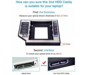 Resim Keepro 12.7mm HDD Caddy Kalın DVD Rw Harddisk Laptop 12.7 mm CD Rom 2.5 