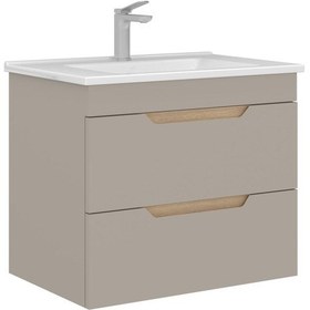 Resim Orka Lena 65 Cm Çöl Beji Çekmeceli Banyo Dolabı Alt Modül Lavabo Çöl Beji 