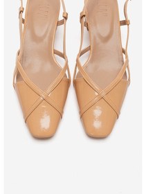 Resim Luvishoes Olena Koyu Bej Rugan Kadın Topuklu Sandalet 