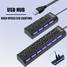Resim Yüksek Hızlı USB 2.0 Hub - 4/7 Portlu, LED Göstergeli Anahtar, PC ve Dizüstü Bilgisayar Genişletmesi İçin Kompakt ve Hafif Tasarım 