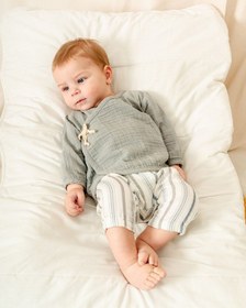 Resim Kidaxi Müslin Kruvaze Takım Şık Ve Rahat Tasarım 1-12 Ay Kd53219 Gri 