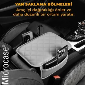Resim Microcase Araç Merkezi Konsol Kapağı Capitone Deri Araç Kol Dayama Yastığı Depolama Cepli - AL5395 