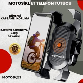 Resim Motobros Motosiklet Bisiklet Telefon Tutucu Darbelere Karşı Korumalı 