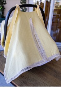 Resim Puset Ortusu/Bebek Arabasi Ortusu %100 Pamuk Muslin Sari 