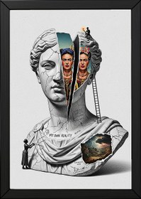 Resim My Own Reality - Frida Kahlo Inspired Wall Art Print - Wooden Frame - Black / 8,3 x 11,7" (21x30) 