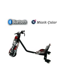 Resim T-Scooter Drift Car Elektrikli Kaykay Hoverboard Siyah-Beyaz-Kırmızı 