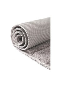 Resim Doğal Kaymaz Taban Banyo Paspas Set Yumuşak Dokulu Su Emici Yıkanabilir Yeni Çizgili Set 50x80-50x40 Gri 