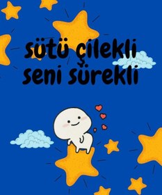 Resim Sütü Çilekli Seni Sürekli Ahşap Poster 