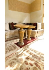 Resim Simillo Wood Ahşap 2'li Set Mantar Yan Sehpa Modern Fiskos / Koyu Ceviz Renkli / Zigon Kod:trd10745 Kahverengi 