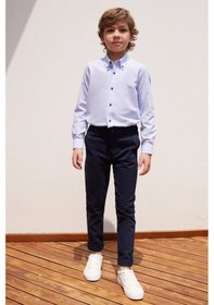 Resim AC&Co / Altınyıldız Classics Lacivert Slim Fit Dar Kesim Yan Cepli Pamuklu Esnek Çocuk Chino Pantolon Lacivert 